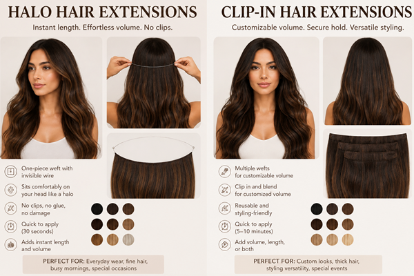 Halo vs Clip-In Hair Extensions | Which Hair Extensions Are Best?